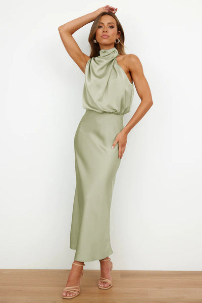 Elspeth | Long Dress With Halterneck