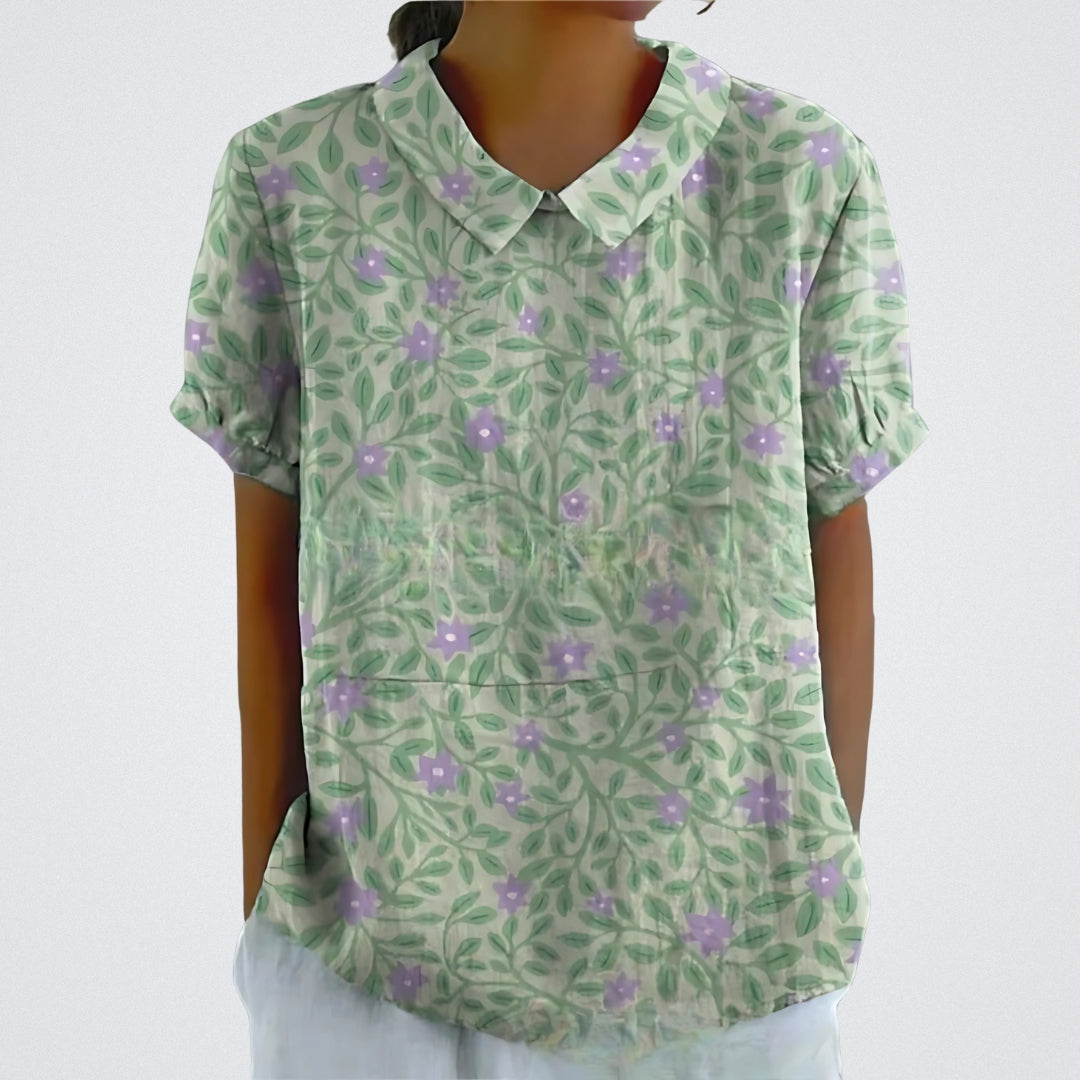 Ryvenya | Floral Linen Blouse