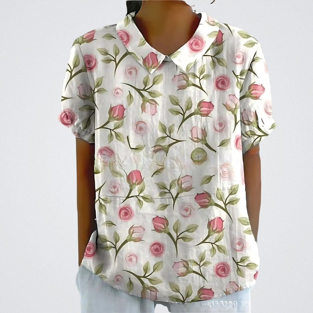 Ryvenya | Floral Linen Blouse