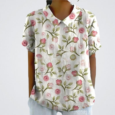 Ryvenya | Floral Linen Blouse