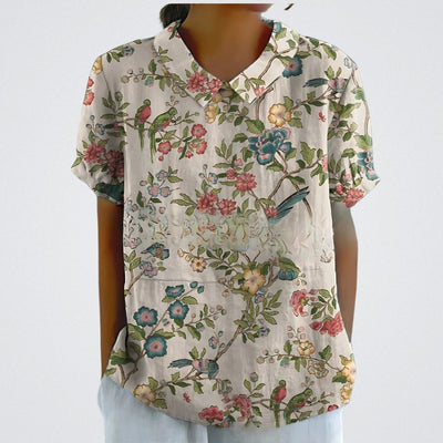Ryvenya | Floral Linen Blouse