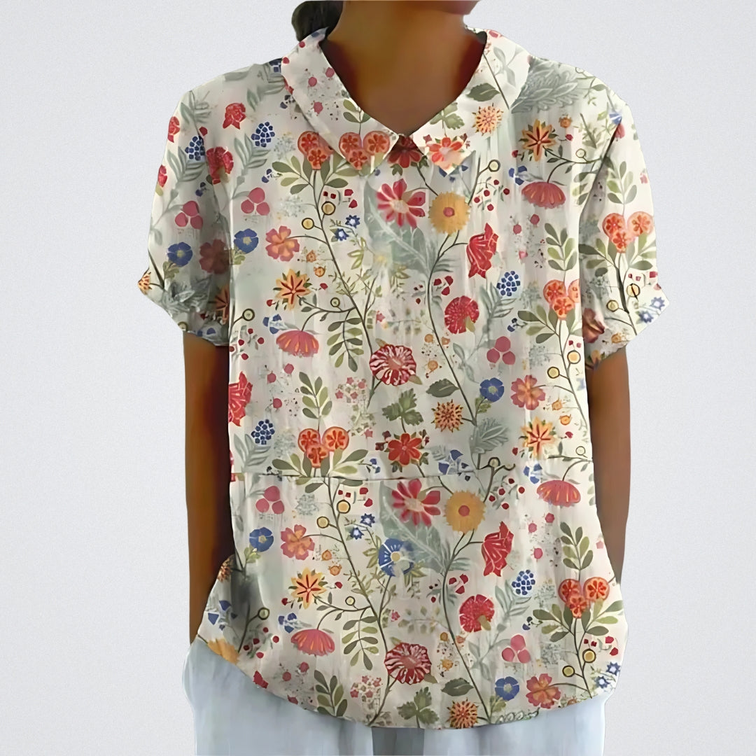Ryvenya | Floral Linen Blouse