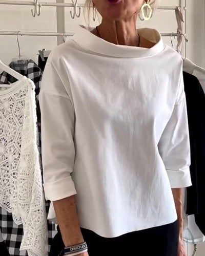 Isralie™ | Casual Top With Plain Lapels