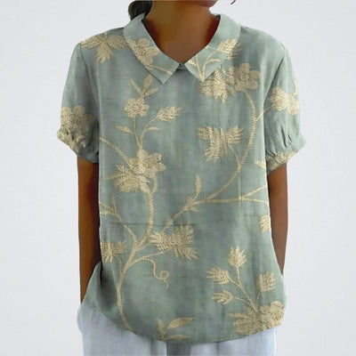 Ryvenya | Floral Linen Blouse