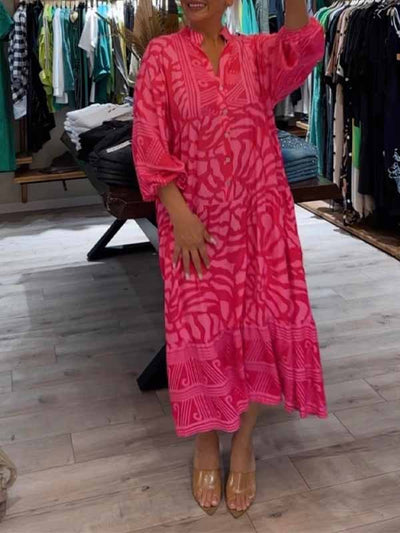 Quinella™ - Women's V-neck Printed Loose Dress