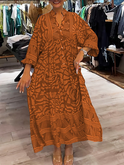 Quinella™ - Women's V-neck Printed Loose Dress