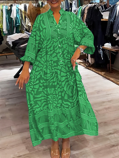 Quinella™ - Women's V-neck Printed Loose Dress