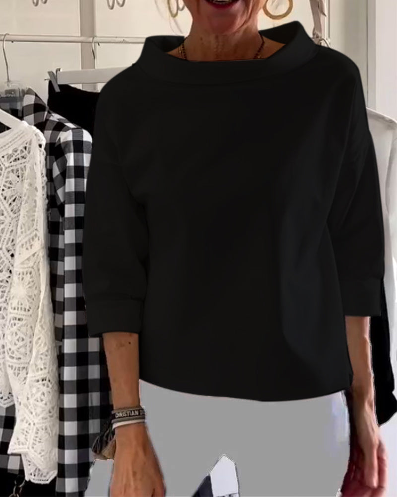 Isralie™ | Casual Top With Plain Lapels