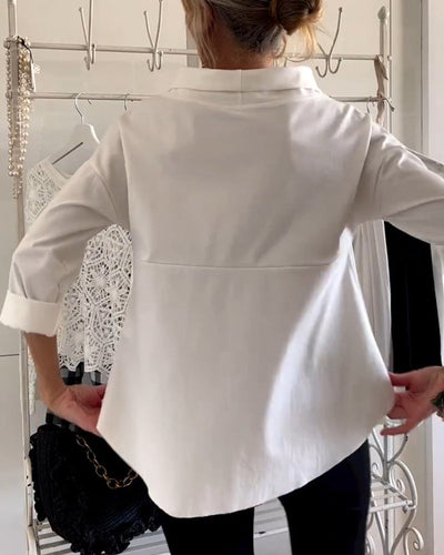 Isralie™ | Casual Top With Plain Lapels