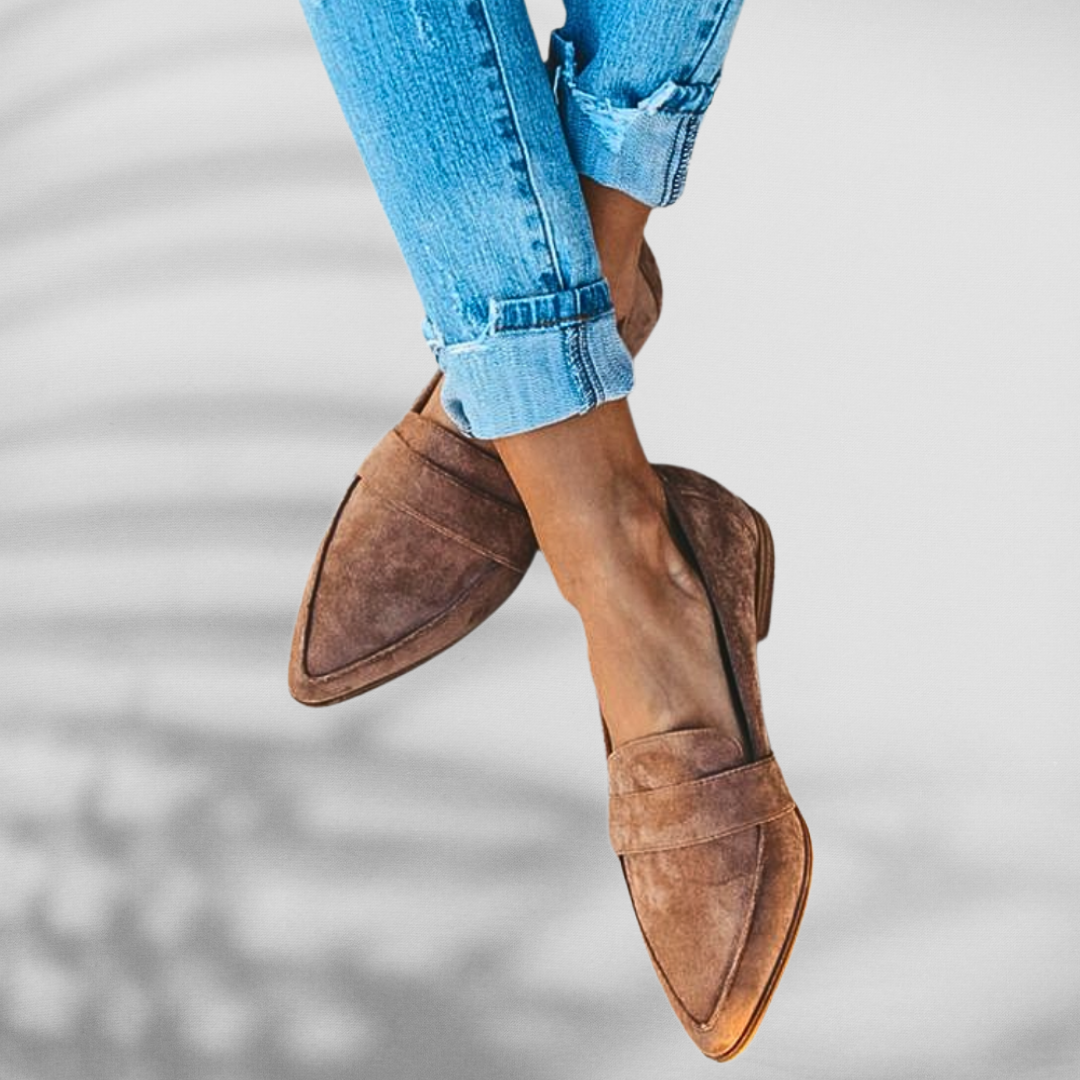 Yluna™ | Suede Loafers With Pointed Shape
