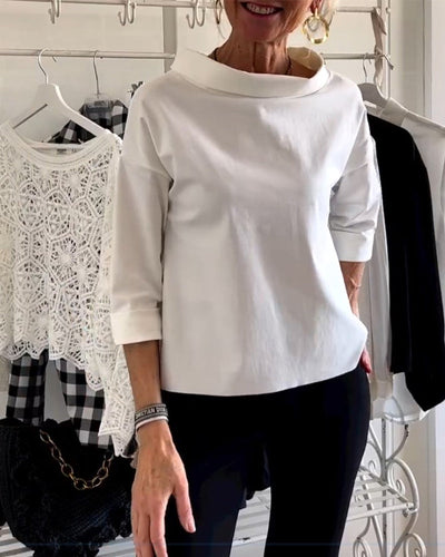 Isralie™ | Casual Top With Plain Lapels