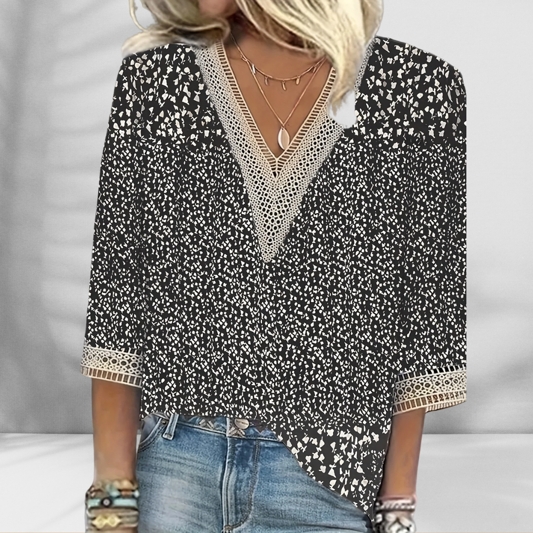 Charvyn™ | Boho Blouse With Floral Patterns And Long Sleeves