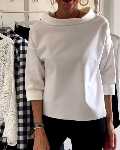 Isralie™ | Casual Top With Plain Lapels