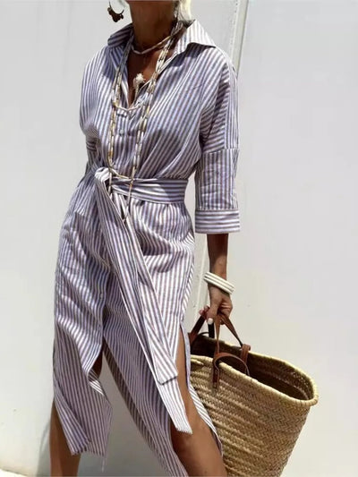 Bluebell | Striped Dress With Collar