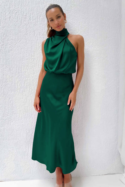 Elspeth | Long Dress With Halterneck