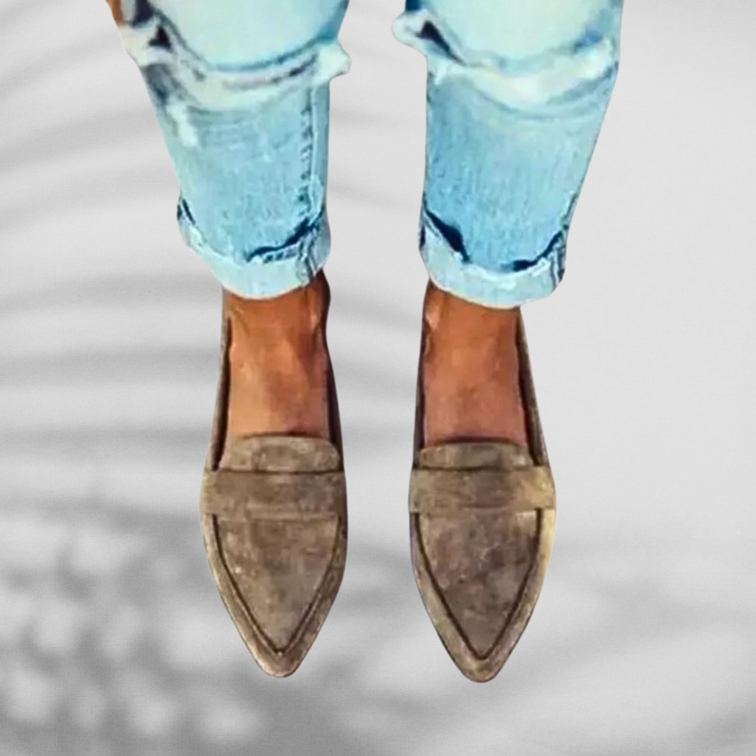 Yluna™ | Suede Loafers With Pointed Shape