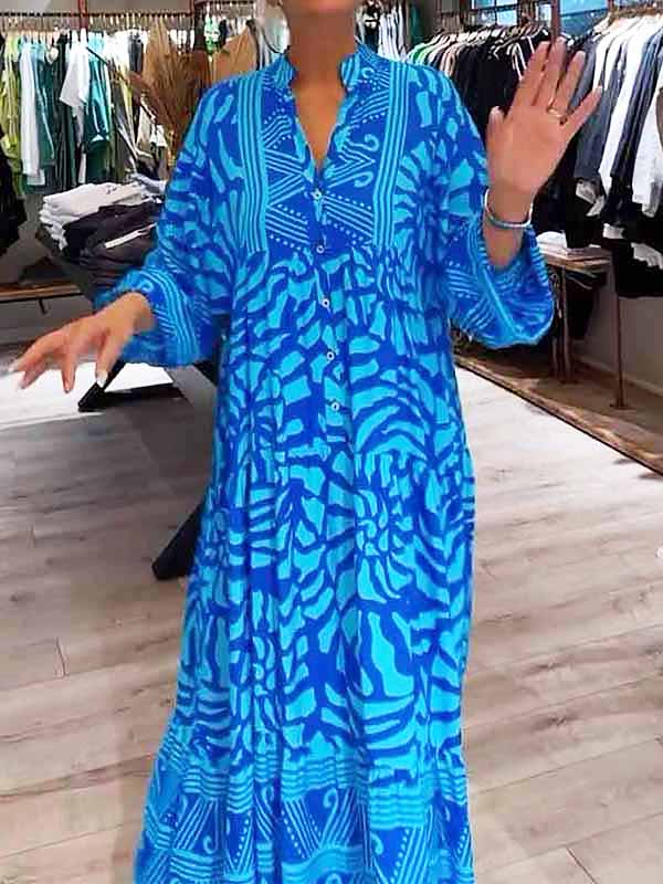 Quinella™ - Women's V-neck Printed Loose Dress