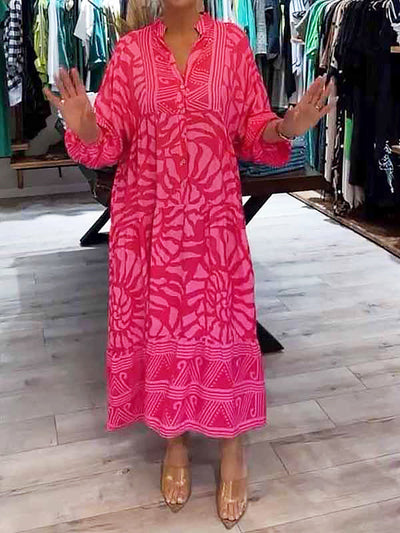 Quinella™ - Women's V-neck Printed Loose Dress