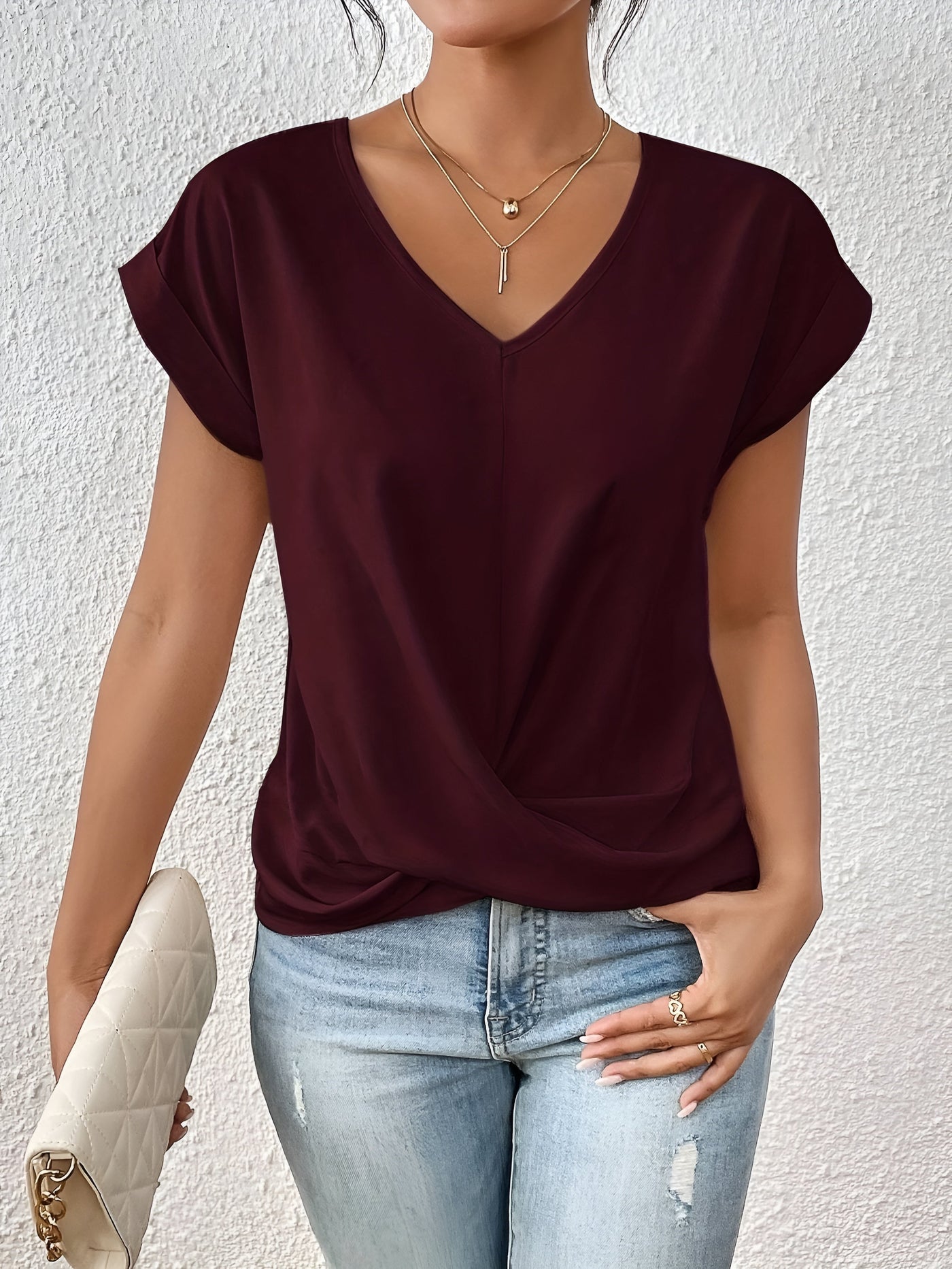 Lucelle™ | Casual V-neck Heart T-shirt [1 PURCHASED, 1 FREE]