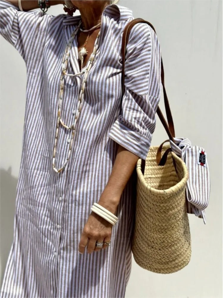 Bluebell | Striped Dress With Collar