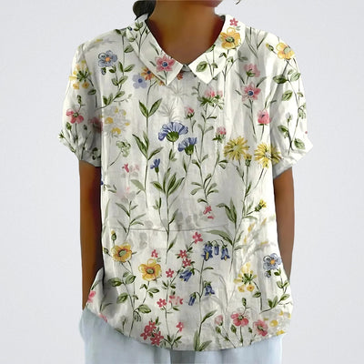 Ryvenya | Floral Linen Blouse