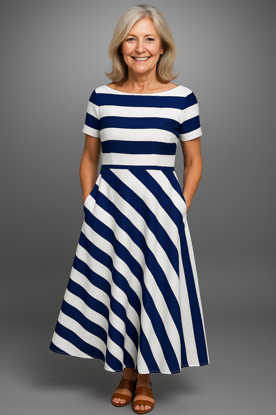 Lavitha™ | Handmade Long Striped Dress