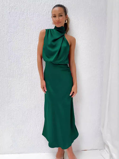 Elspeth | Long Dress With Halterneck