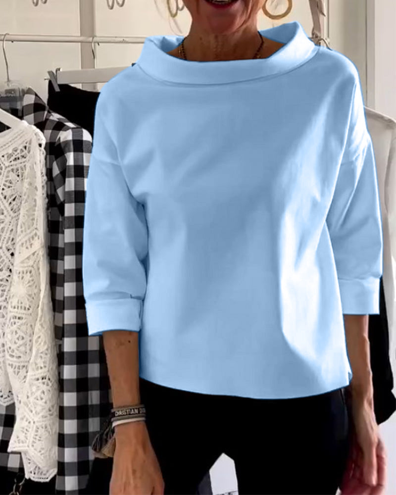 Isralie™ | Casual Top With Plain Lapels