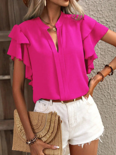 Saelin™ - Chic Blouse With Elegant Ruffle Sleeves