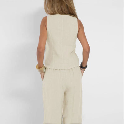 Nylessa | Vest and Wide-Leg Pants Set Light and Stylish
