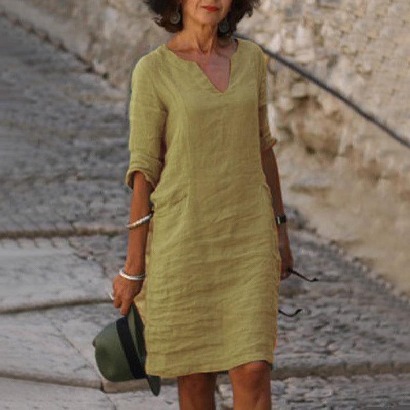 Vervain™ | Elegant Dress With V-neck