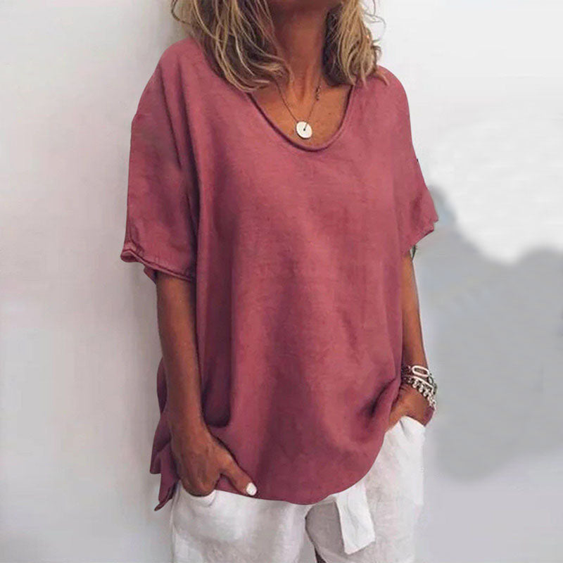 Akilya | Oversized V-Neck Blouse