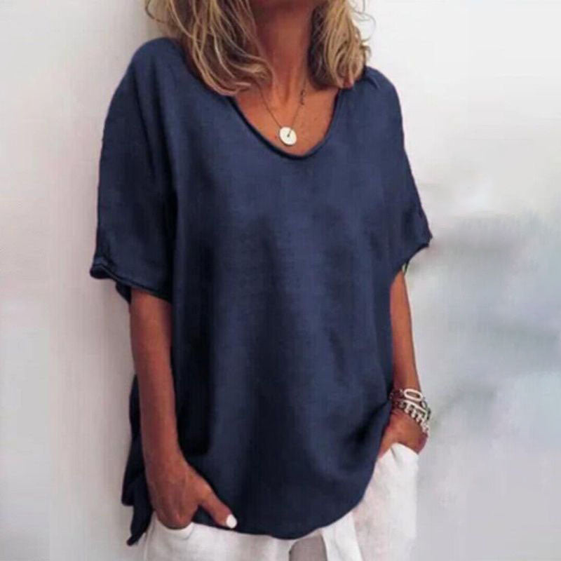 Akilya | Oversized V-Neck Blouse