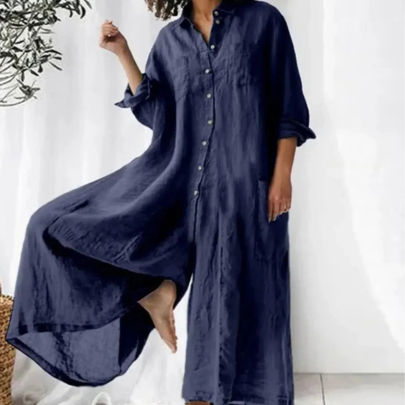 Melika™ - Relaxed Button-Up Maxi Dress