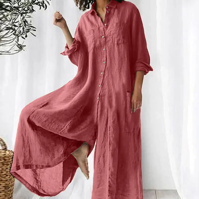 Melika™ - Relaxed Button-Up Maxi Dress